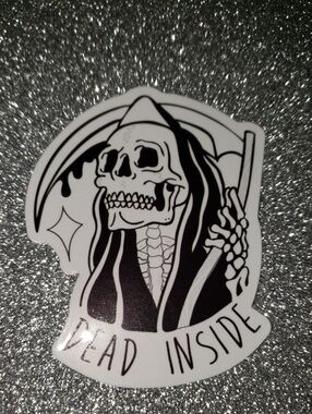 10/$10 Gothic Skeleton Reaper WATERPOOF Sticker